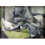 Valerie Lee (British, 20th Century), Folded papers, signed 'Valerie Lee' (lower left), oil on board,