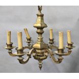 A gilt metal six light chandelier, in late 17th century style, early 20th century,