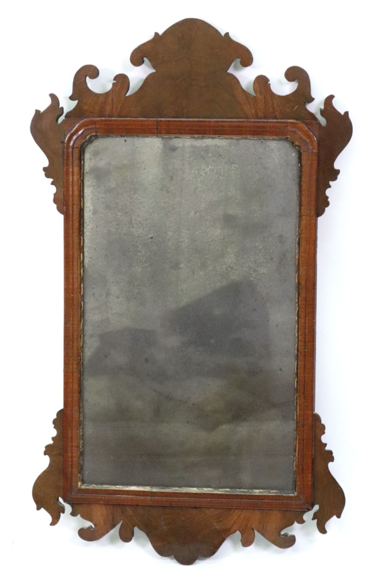A Chippendale style upright wall mirror, 18th century,