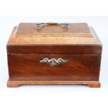 A George III rectangular mahogany tea caddy,