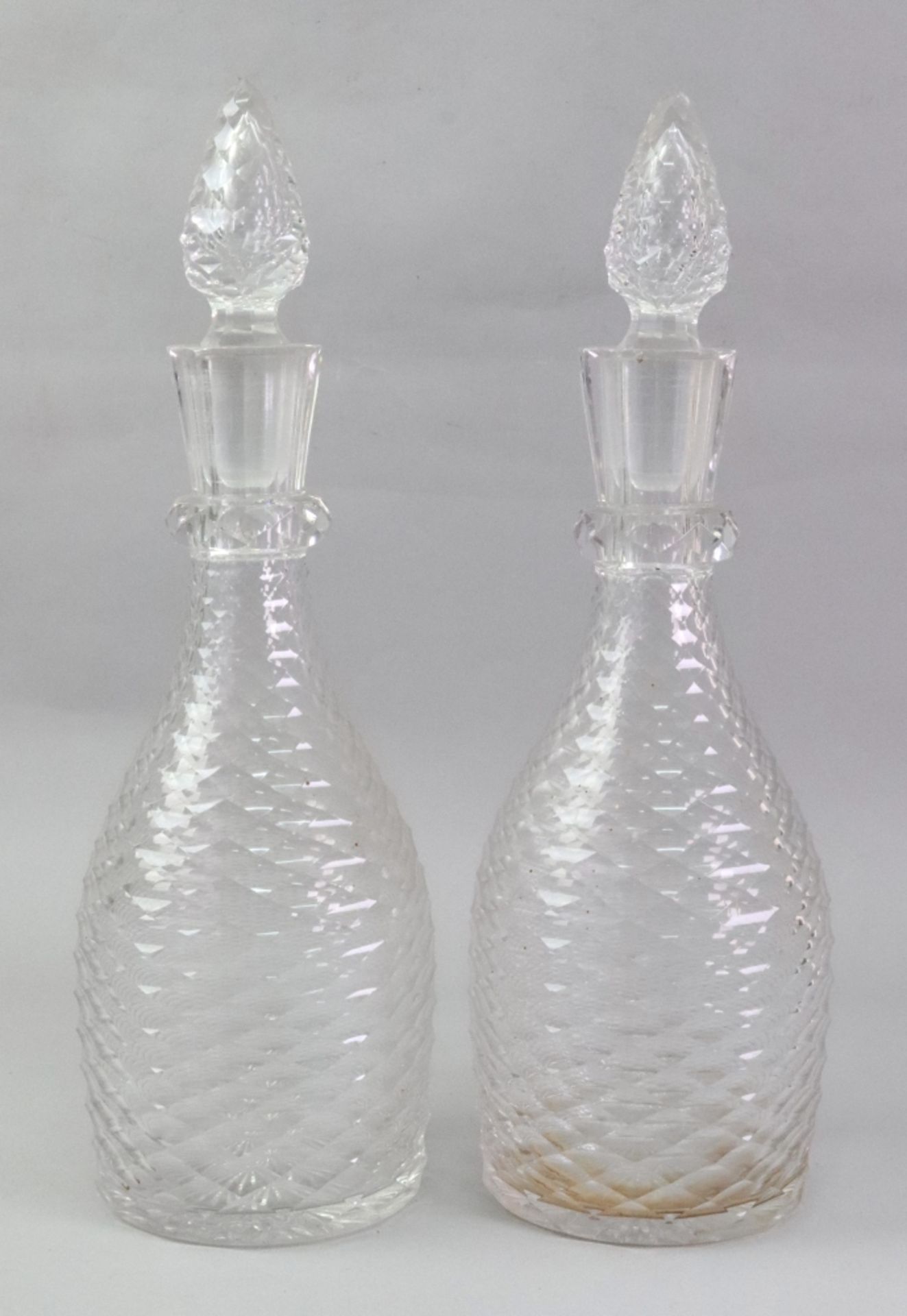 A pair of late Victorian maul shape glass decanters,