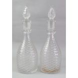 A pair of late Victorian maul shape glass decanters,