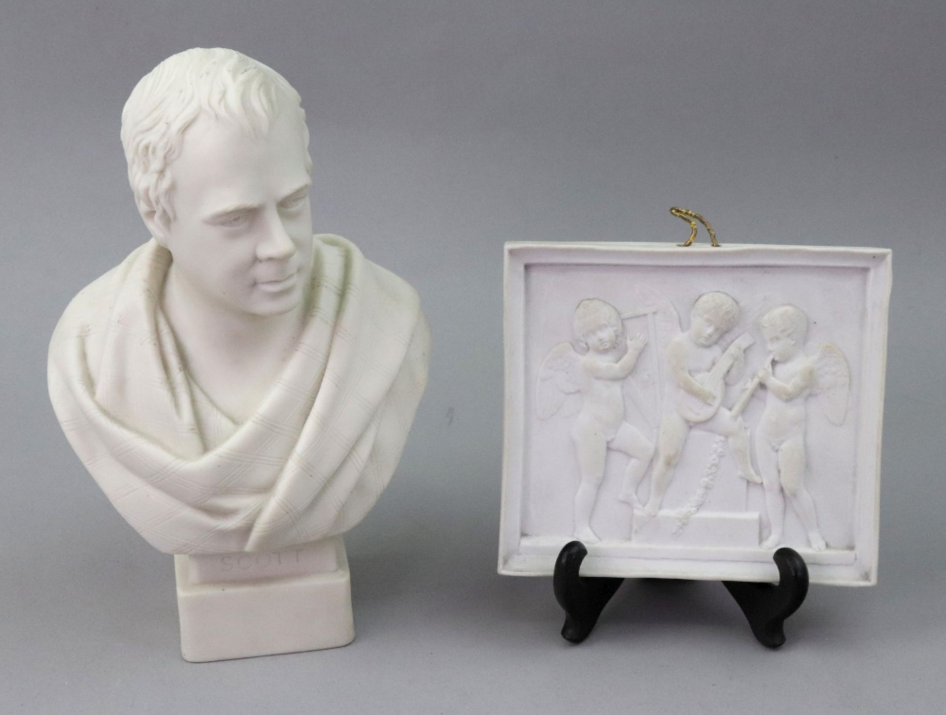 A Robinson & Leadbetter parian bust of Scott, 19. - Image 5 of 6
