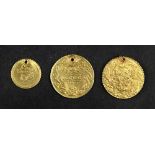 Turkey, Mahmud II (AH 1223-1255; 1808-1839), Gold 1/4-Altin, year 7; other Rumi Altins, 2, (3).