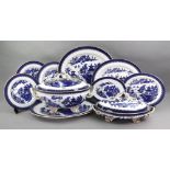 A Royal Worcester blue willow pattern part dinner service, 78 pieces,