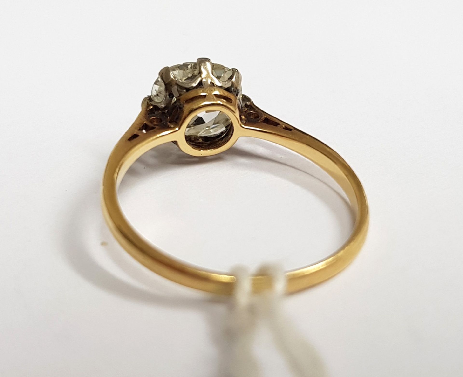 An early 20th century gold and diamond solitaire ring, - Image 2 of 3