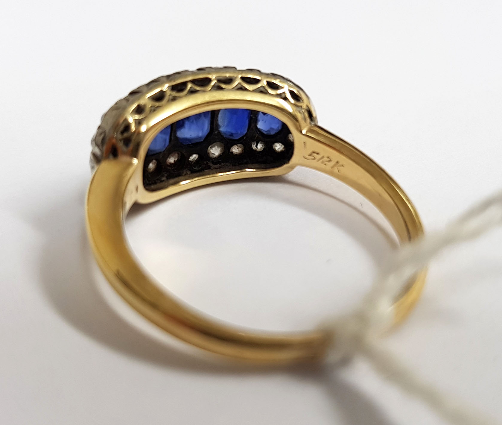 An early to mid 20th century gold, sapphire and diamond oval cluster ring, - Image 3 of 5