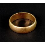 A 22ct gold wedding band, London 1968 by William Wilkinson Ltd, mis-shapen hence size about M-N, 8.