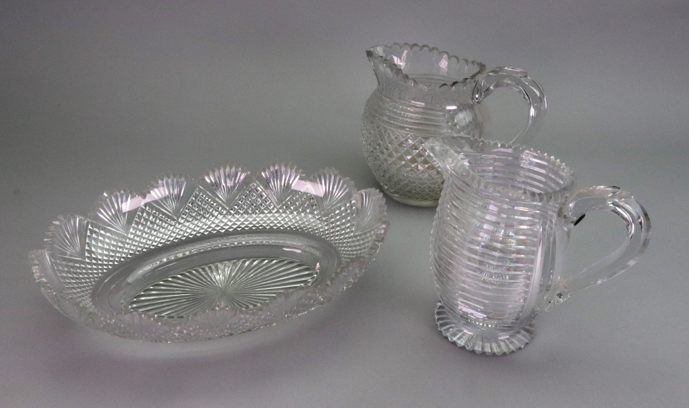 A Regency style oval glass dessert basket, late 19th /early 20th century, - Image 3 of 6