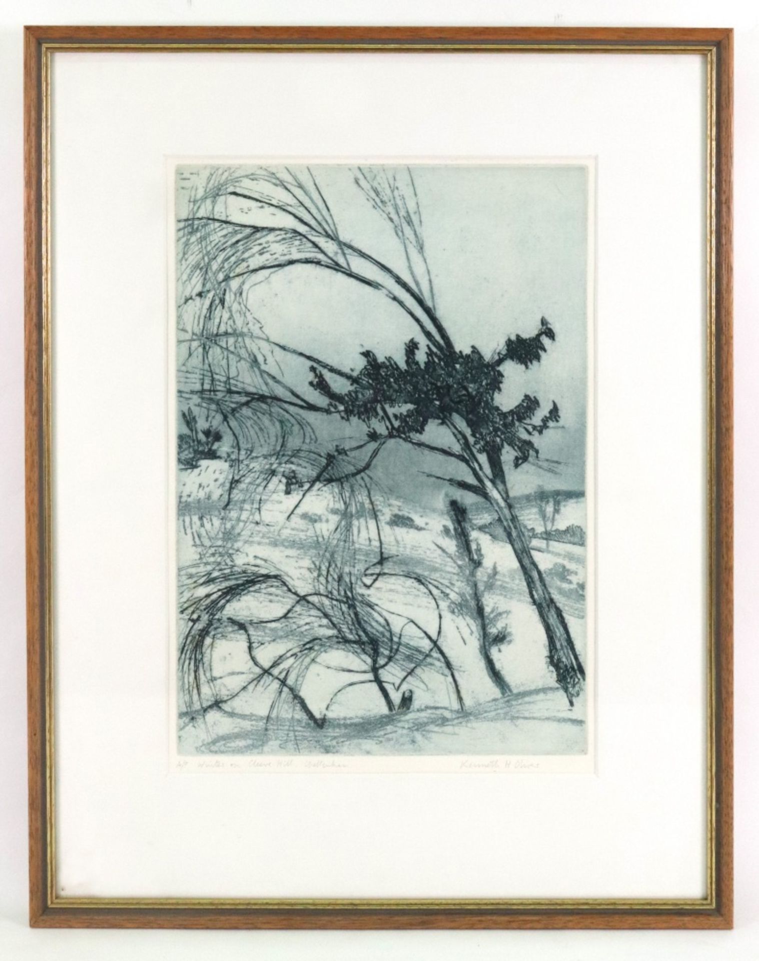 Kenneth H Oliver (British, 20th Century) Winter on Cleeve Hill, Gloucestershire, signed, - Image 5 of 5