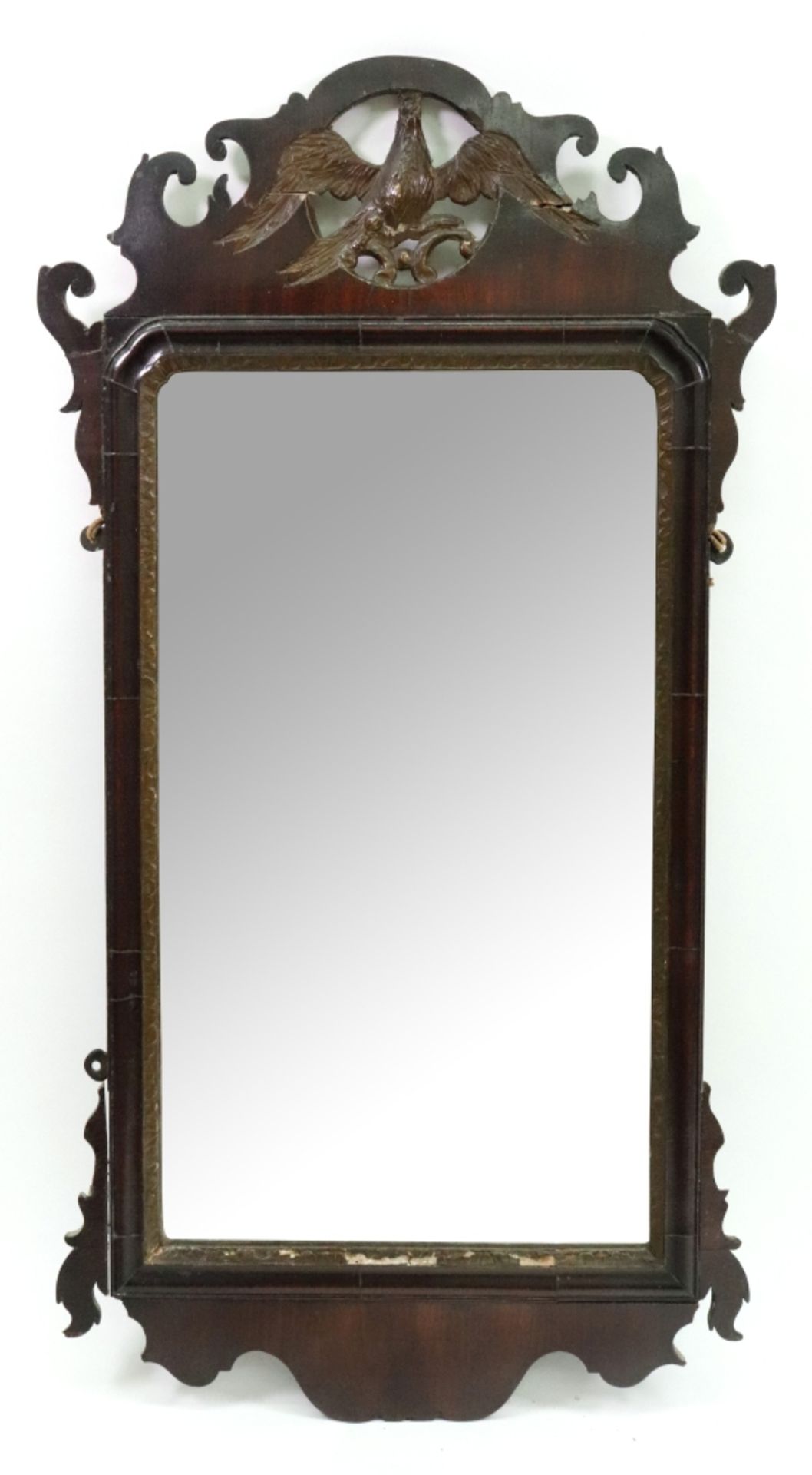 A Chippendale style upright wall mirror, 18th century,