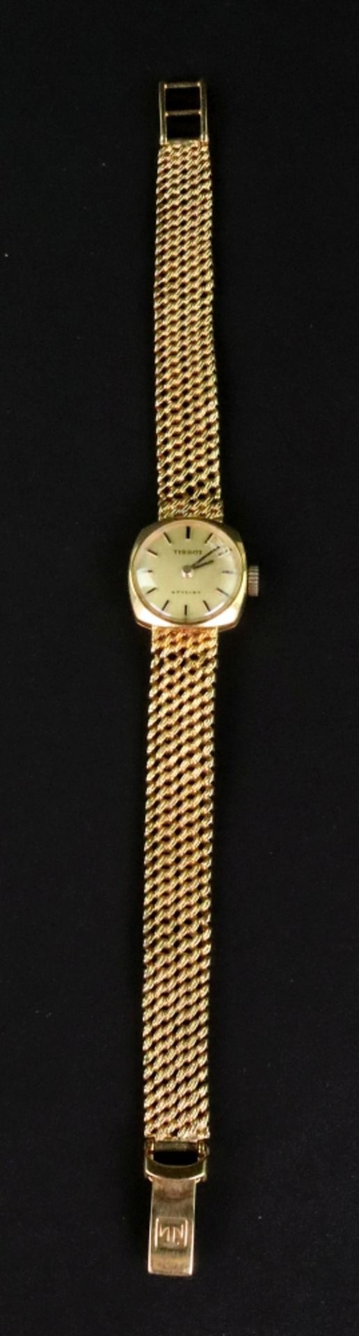 Tissot, a lady's 9ct gold cased bracelet watch,