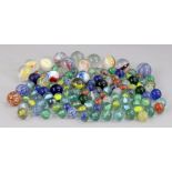 A large collection of vintage glass marbles (qty).
