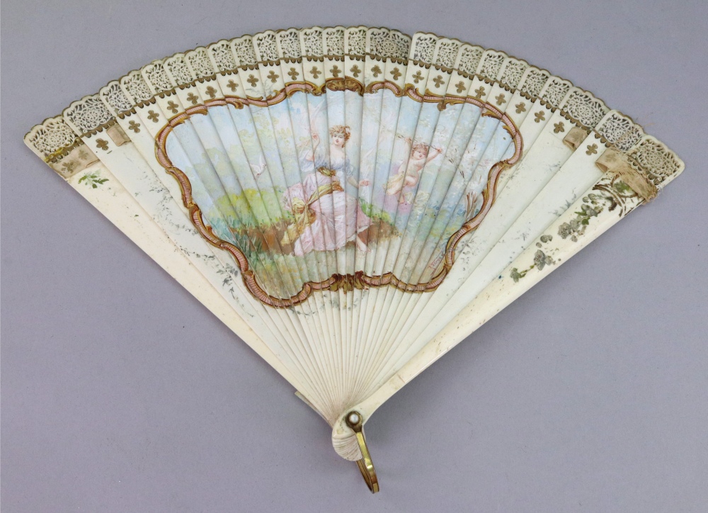 A ivory fan, probably French, second half 19th century, - Image 2 of 2