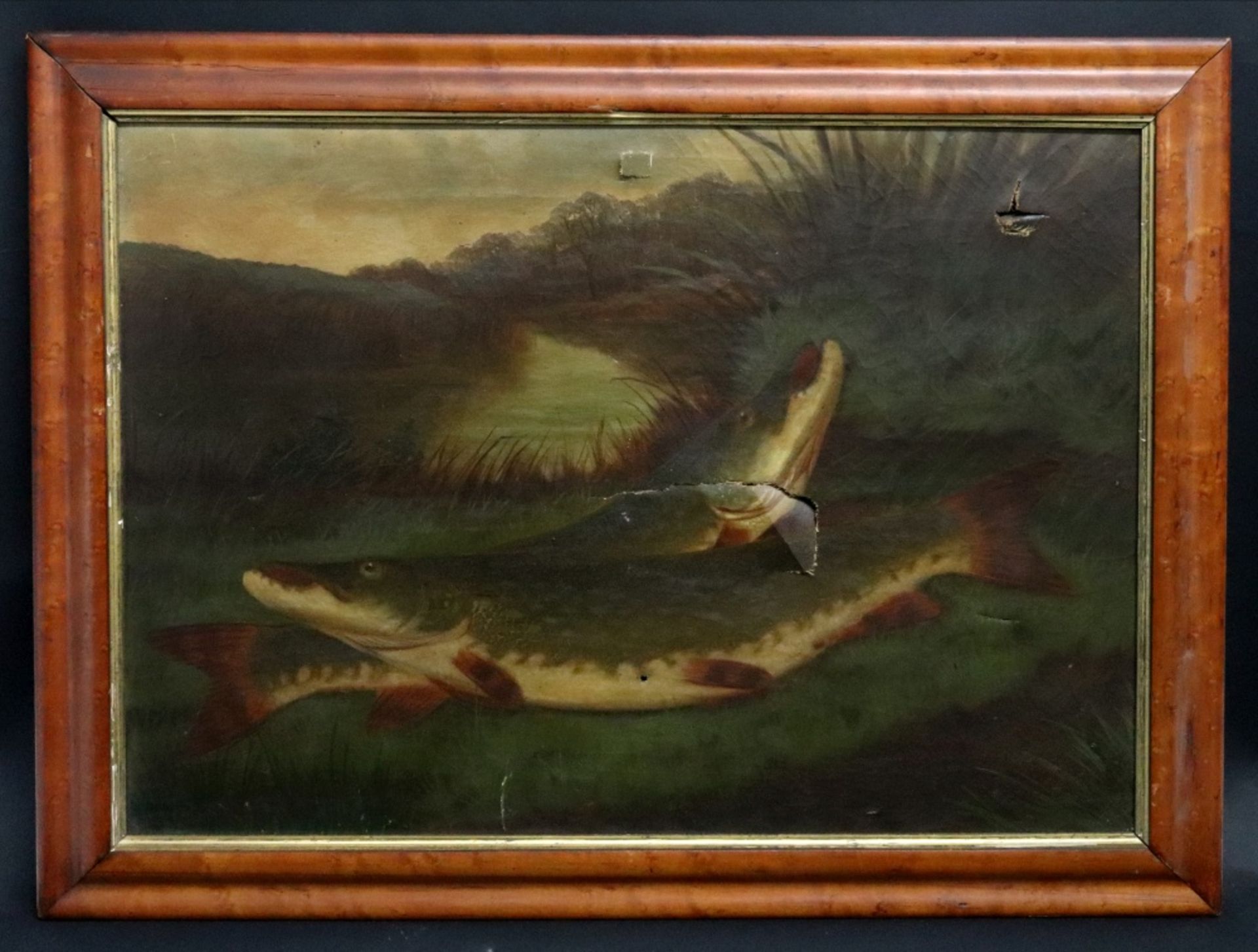 A Roland Knight (British, active 1879-1921), Still life of fish by a lake shore, and a companion, - Image 4 of 4
