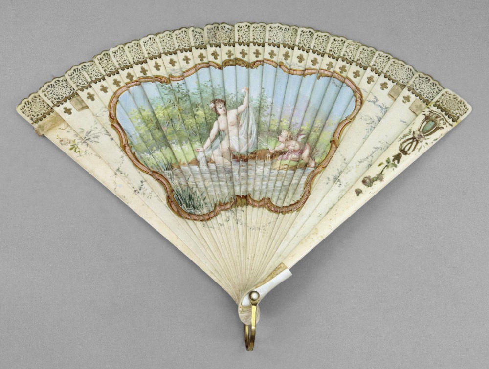 A ivory fan, probably French, second half 19th century,