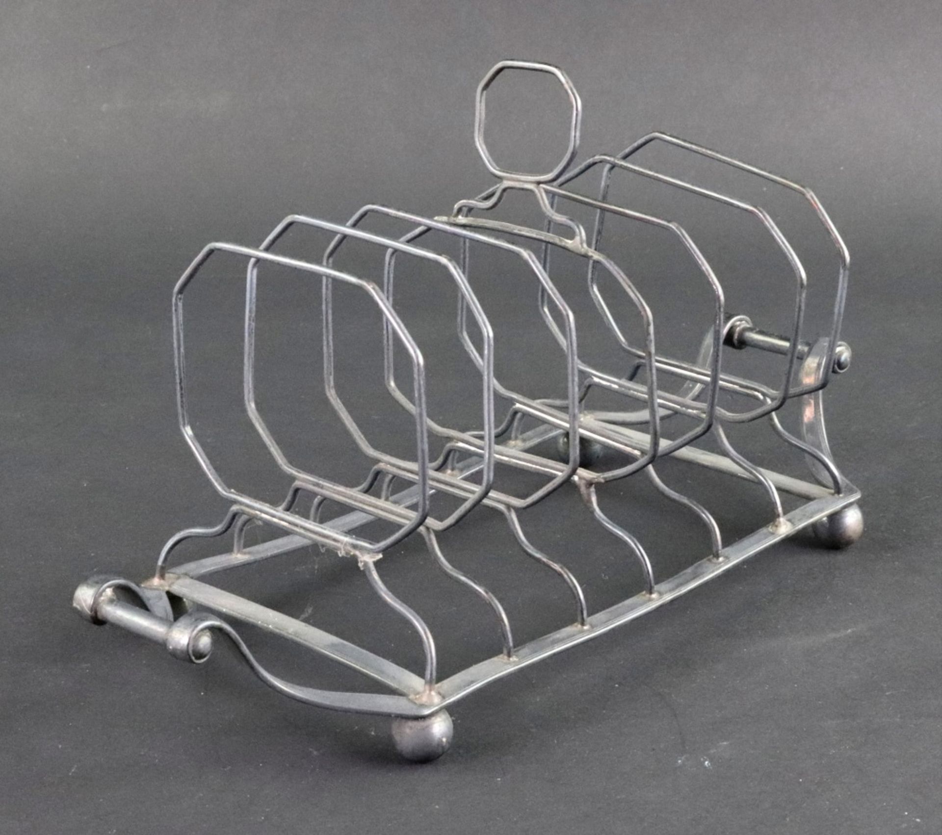 A George III silver seven bar wirework toast rack, Samuel Roberts Jr and George Cadman & Co,