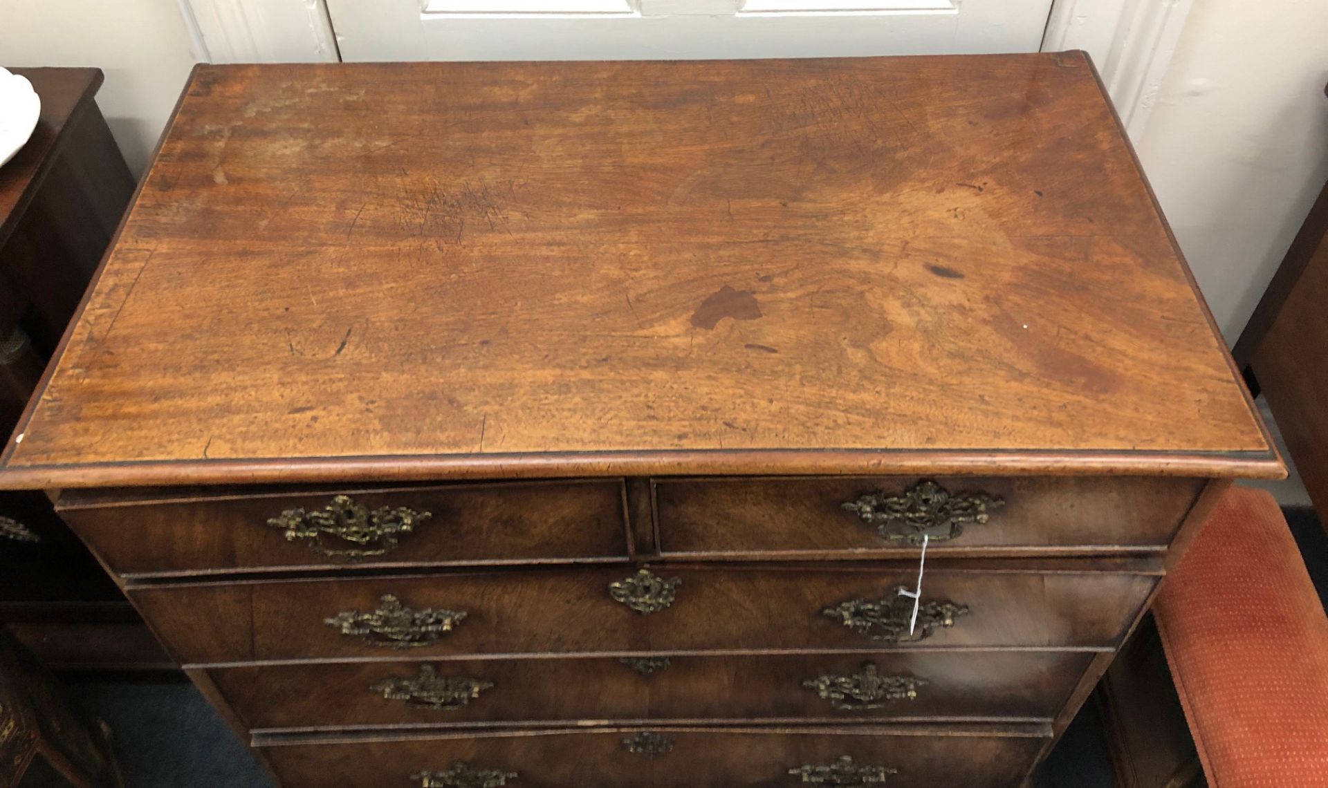 A George III mahogany chest, the moulded rectangular top above two short and three long drawers, - Image 2 of 4