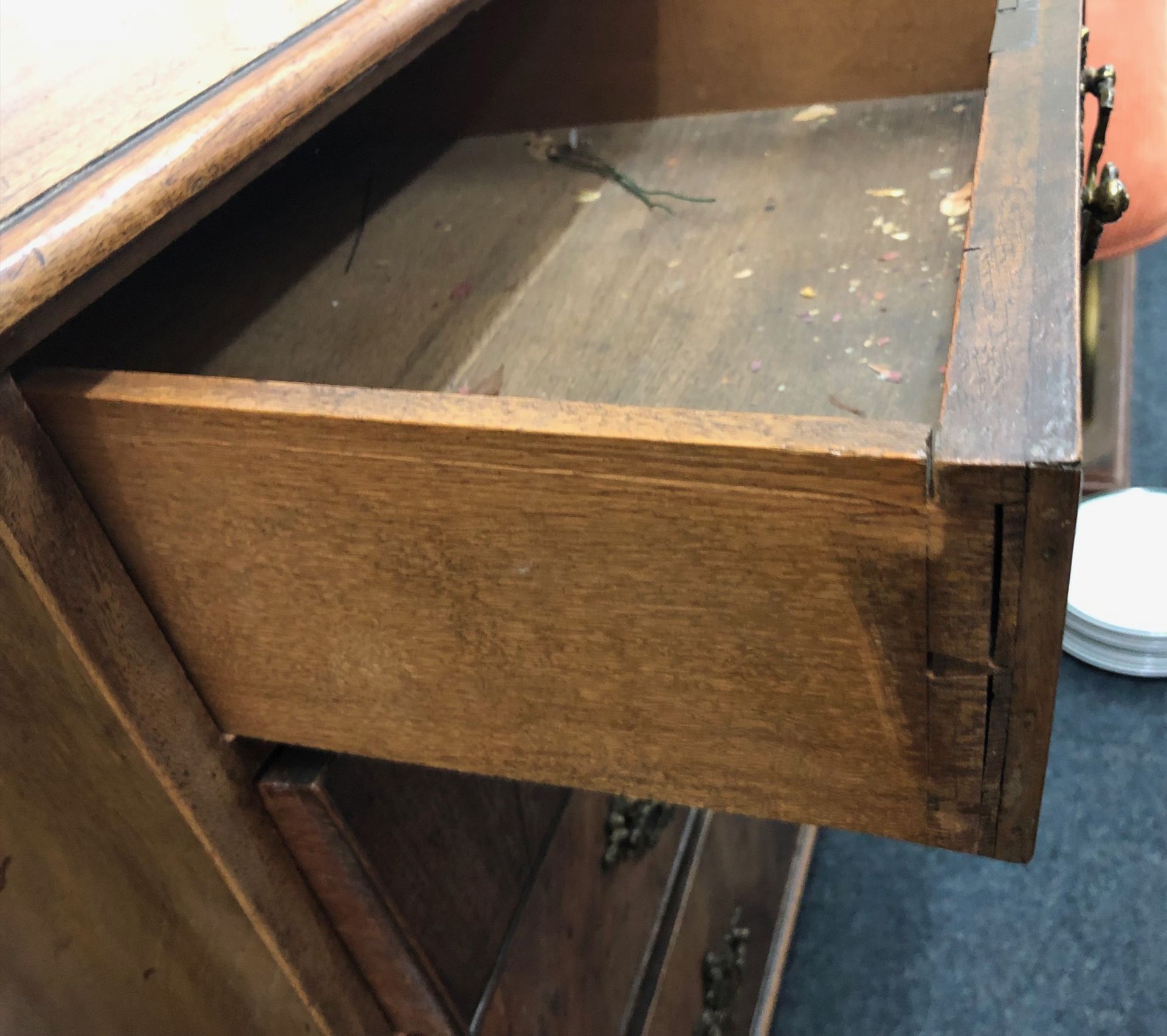 A George III mahogany chest, the moulded rectangular top above two short and three long drawers, - Image 3 of 4