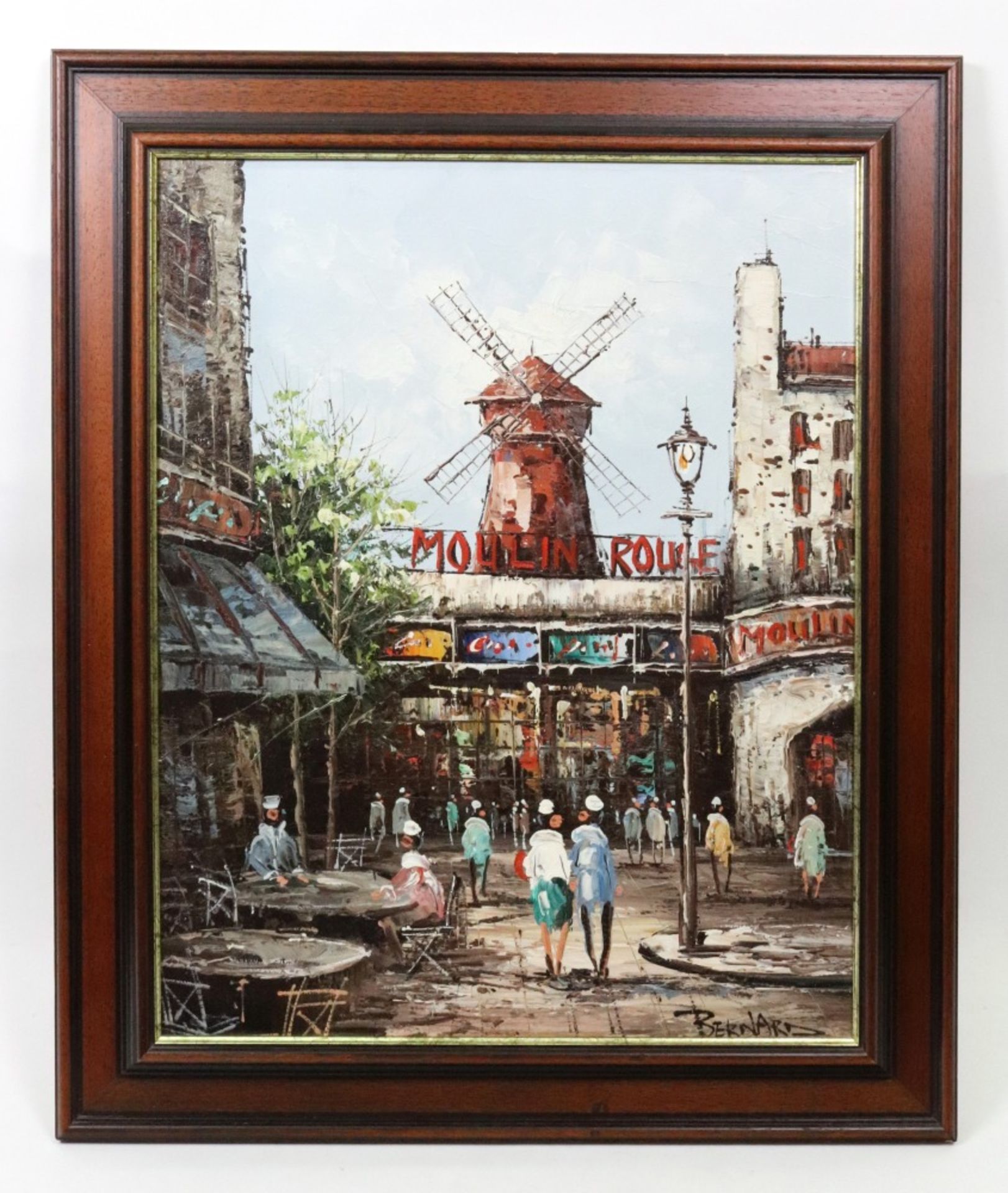*** Bernard (French, 20th Century), Moulin Rouge, signed 'Bernard' (lower right), oil on canvas,