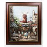 *** Bernard (French, 20th Century), Moulin Rouge, signed 'Bernard' (lower right), oil on canvas,