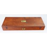 A Victorian rectangular mahogany case of drawing instruments,