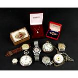 A mixed lot of jewellery and watches,