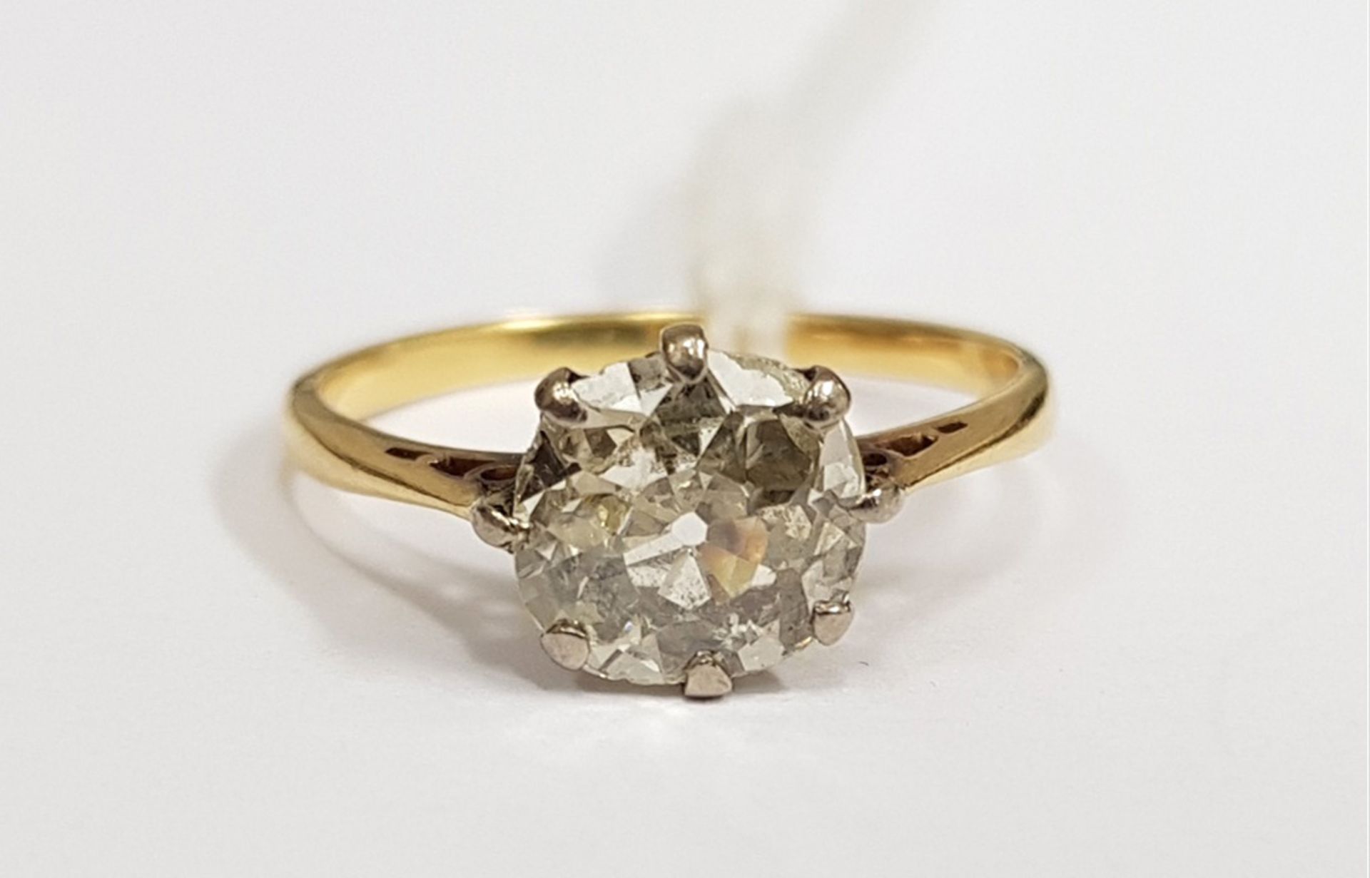 An early 20th century gold and diamond solitaire ring, - Image 3 of 3