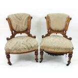 A pair of Victorian walnut burr veneered