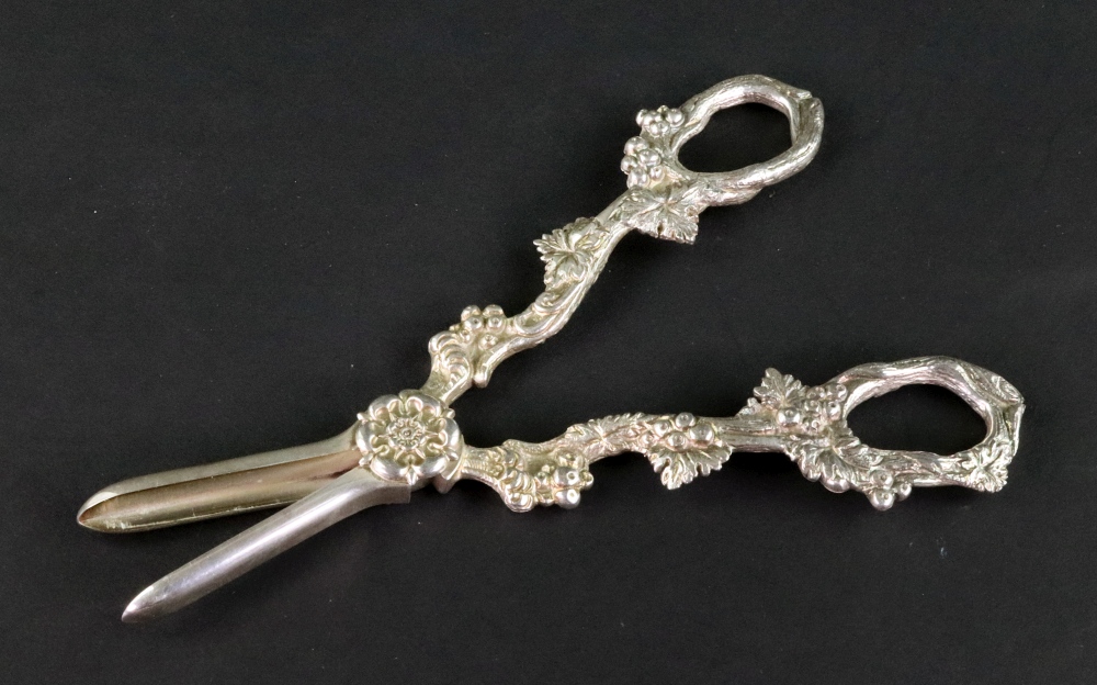 A pair of silver grape shears, Birmingha