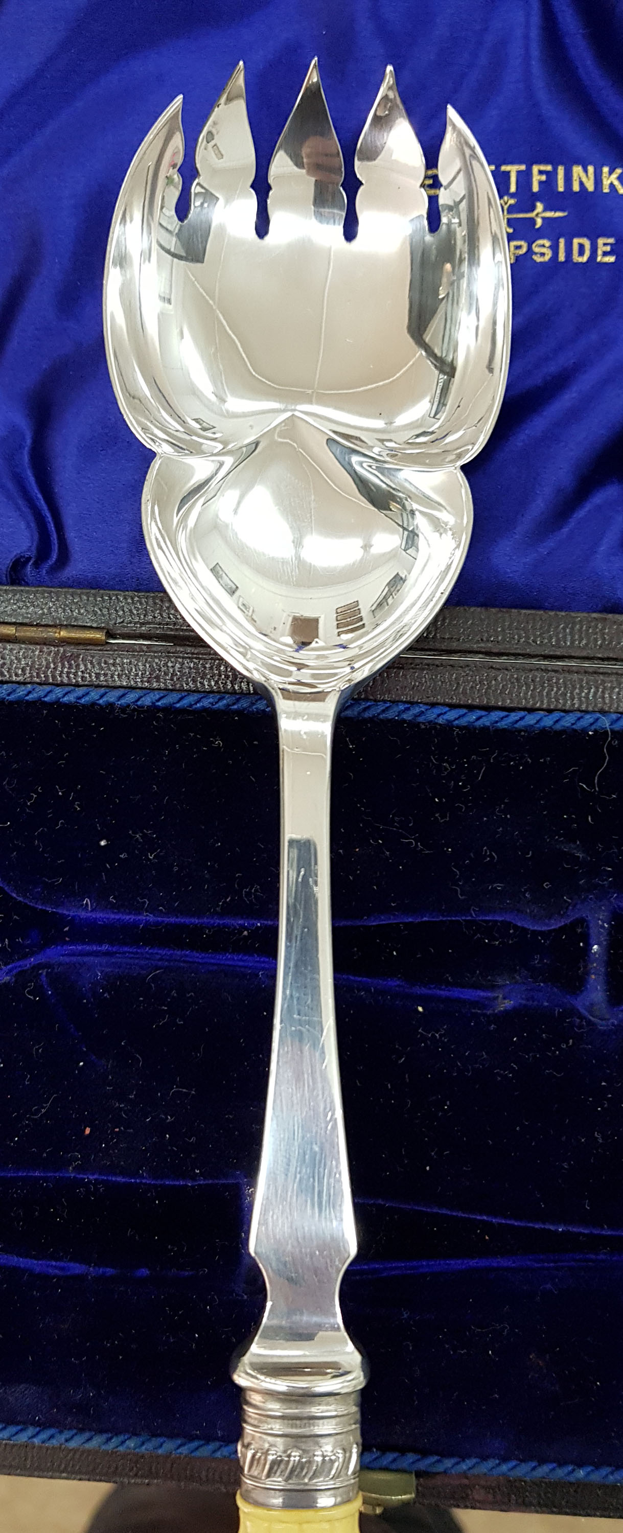 A cased pair of large late Victorian silver salad servers, Harrison Brothers & Howson, - Image 11 of 14
