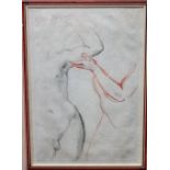 Circle of Giovanni Battista Cipriani, Figure study, pencil and red chalk, 17.5cm x 12cm.