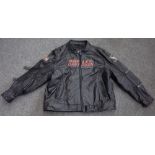 Harley Davidson; a leather motorcycle jacket and mesh liner.