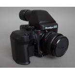 A Mamiya 645 pro camera, a 150mm lens & film, all boxed.