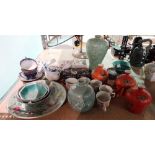 Asian ceramics including; five pairs of 18th century tea cups and saucers, Cloisonne,