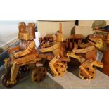 A large collection of 20th century hardwood automaton models, (qty).