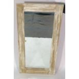 A 20th century white painted rectangular wall mirror with fluted edges,