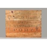 Twelve bottles 1977 Quarles Harris vintage port, cased.