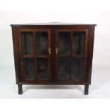 An 18th century style oak corner display cabinet, 104cm x 93cm high.