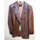 THE WHO / KEITH MOON: a personally owned and worn brown leather jacket.