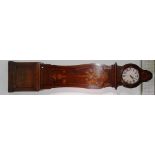 A 19th century and later Continental longcase clock with marquetry inlaid oak case.