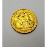 A George V half sovereign 1913.