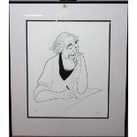 Al Hirschfeld (1903-2003), Self portrait caricature, print, signed and numbered 66/298, 58cm x 48cm.
