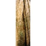 Curtains; a pair of cream ground and coloured floral curtains, lined, 134cm wide x 166cm drop, (2).