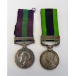 The General Service Medal George V issue with bar Kurdistan to 026953 PTE.H.C.WALKER R.A.O.C.