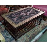 A 20th century African hardwood and brass studded rectangular coffee table, 108cm wide x 48cm high.