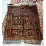 A Fereghan rug, indigo field with allover design, 190cm x 120cm and an Afghan rug,