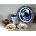 Asian ceramics, mostly Chinese porcelain, 18th and 19th century including; tea bowls, saucers,