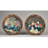 A pair of Chinese reverse painted pictures on glass, 19th century,