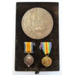 A 1914-18 British war medal and a 1914-19 Victory medal to 2138415 PTE.T.I.C. MACLAINE. 29-CAN.